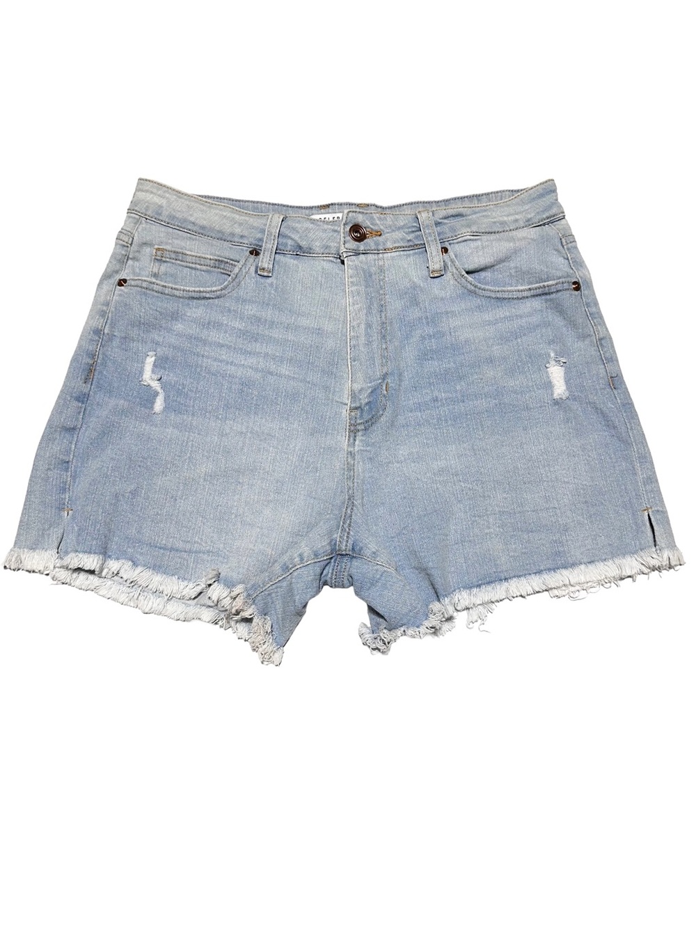 CELEBRITY PINK Light Wash High Rise Distressed Denim Shorts 30